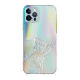 Laser Marble Pattern Clear TPU Shockproof Protective Case For iPhone 12 Pro(Gray)