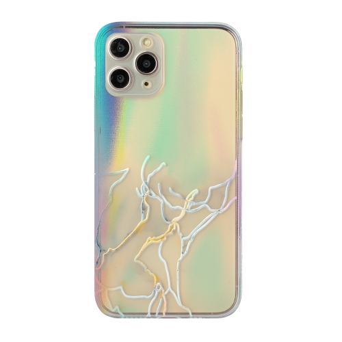 Laser Marble Pattern Clear TPU Shockproof Protective Case For iPhone 11 Pro(Gray)