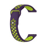 For Huawei Watch 3 / 3 Pro 22mm Two-color Silicone Replacement Strap Watchband(Purple Lime Green)