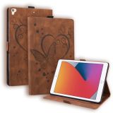 Love Butterfly Pattern Horizontal Flip Leather Case with Holder & Sleep / Wake-up Function For iPad 9.7 (2017) (2018) / Air 2 Pro(Brown)