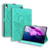 For Lenovo Tab P11 TB-J606F Love Butterfly Pattern Horizontal Flip Leather Case with Holder(Green)