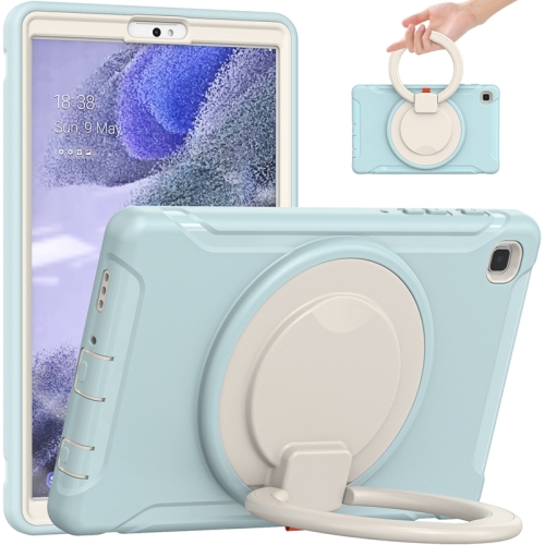 Shockproof TPU + PC Protective Case with 360 Degree Rotation Foldable Handle Grip Holder & Pen Slot For Samsung Galaxy Tab A7 Lite T220(Ice Crystal Blue)