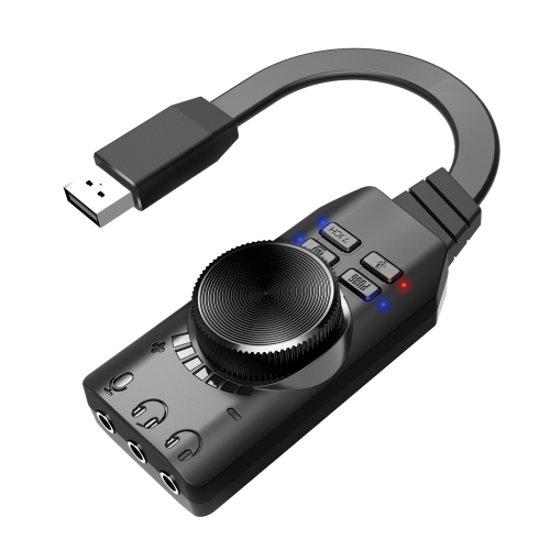 PLEXTONE GS3 7.1 Channel Audio Sound Card USB External Computer Mobile Game Sound Card