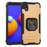 For Samsung Galaxy A01 Core Fierce Warrior Series Armor All-inclusive Shockproof Aluminum Alloy + TPU Protective Case with Ring Holder(Gold)