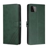 For Samsung Galaxy A22 5G Stitching Style 2-Color Cow Texture Horizontal Flip PU Leather Case with Holder & Card Slot & Lanyard(Green)