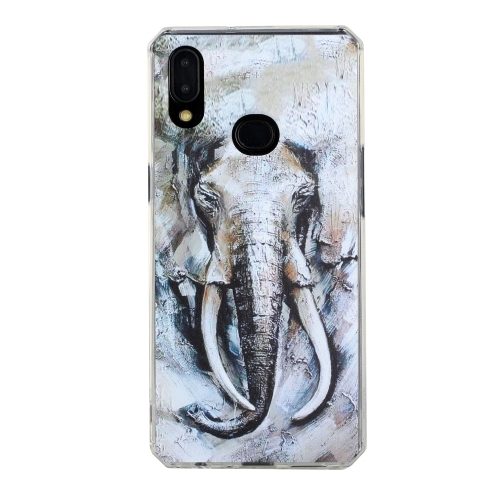 For Samsung Galaxy A10s Oil Painting Pattern TPU Shockproof Case(Elephant)