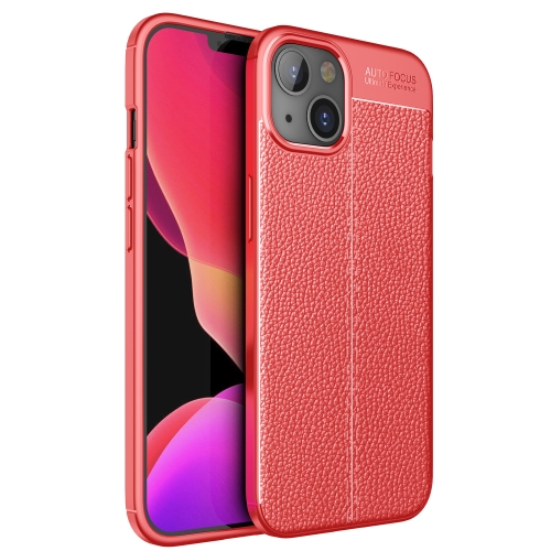 Litchi Texture TPU Shockproof Case For iPhone 13(Red)