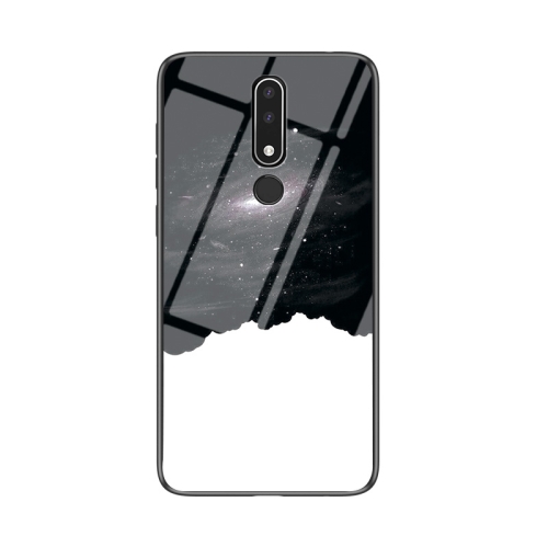 For Nokia 3.1 Plus Starry Sky Painted Tempered Glass TPU Shockproof Protective Case(Universe Starry Sky)