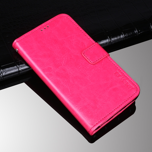For Doogee X95 / X95 Pro idewei Crazy Horse Texture Horizontal Flip Leather Case with Holder & Card Slots & Wallet(Rose Red)
