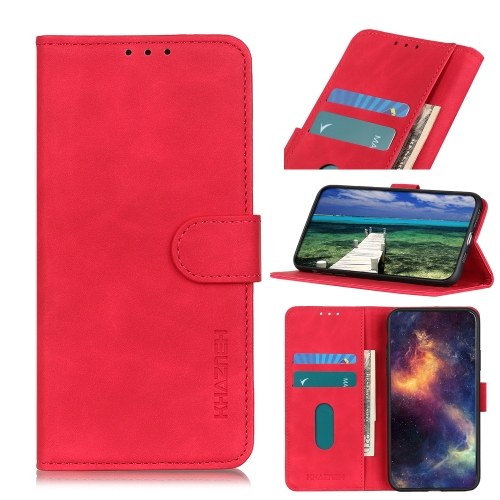 KHAZNEH Retro Texture PU + TPU Horizontal Flip Leather Case with Holder & Card Slots & Wallet For iPhone 13 mini(Red)
