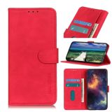 KHAZNEH Retro Texture PU + TPU Horizontal Flip Leather Case with Holder & Card Slots & Wallet For iPhone 13(Red)