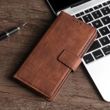 Skin Feel Crocodile Texture Magnetic Clasp Horizontal Flip PU Leather Case with Holder & Card Slots & Wallet For iPhone XS / X(Brown)