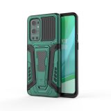 For OnePlus 9 Pro War Chariot Series Armor All-inclusive Shockproof PC + TPU Protective Case with Invisible Holder(Green)