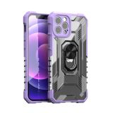 PC + TPU Shockproof Protective Case with Metal Ring Holder For iPhone 12 Pro Max(Purple)