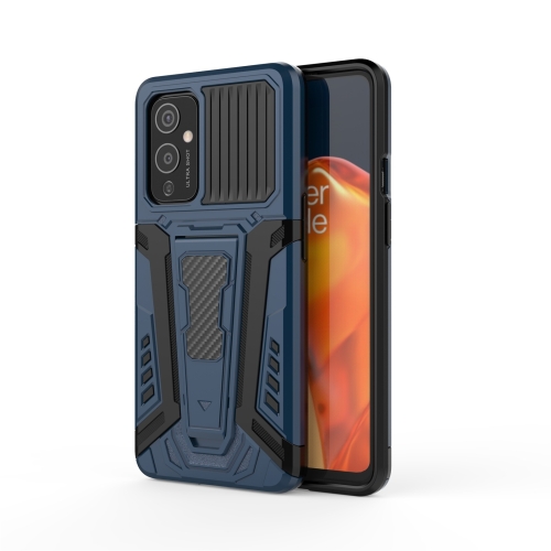 For OnePlus 9 War Chariot Series Armor All-inclusive Shockproof PC + TPU Protective Case with Invisible Holder(Blue)