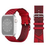 Two-color Nylon Braid Replacement Wrist Strap Watchband For Apple Watch Series 6 & SE & 5 & 4 44mm / 3 & 2 & 1 42mm(Dark Red+Red)