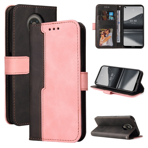 For Nokia 3.4 / 5.4 Business Stitching-Color Horizontal Flip PU Leather Case with Holder & Card Slots & Photo Frame(Pink)
