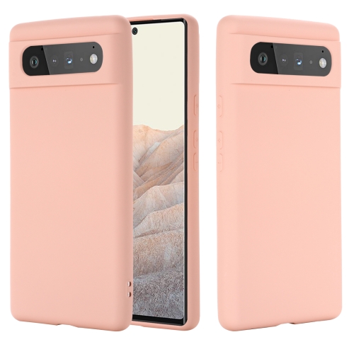 For Google Pixel 6 Pure Color Liquid Silicone Shockproof Full Coverage Case(Pink)