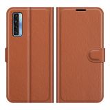 For TCL 20S / 20 5G / 20L Litchi Texture Horizontal Flip Protective Case with Holder & Card Slots & Wallet(Brown)