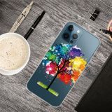 Painted Pattern High Transparent TPU Protective Case For iPhone 13 Pro Max(Oil Painting Tree)