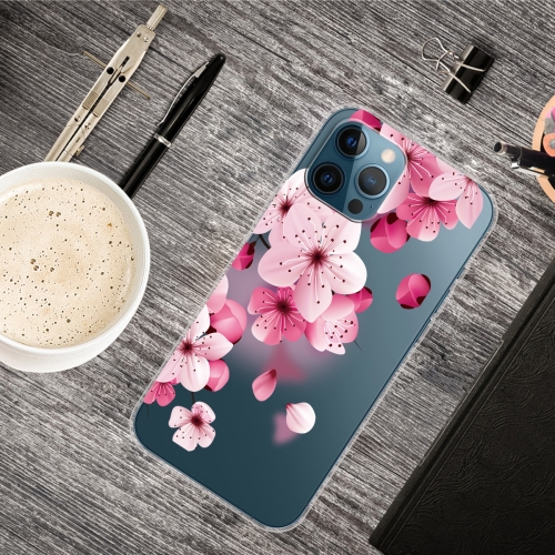 Painted Pattern High Transparent TPU Protective Case For iPhone 13 Pro Max(Cherry Blossoms)