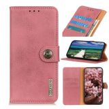 For Samsung Galaxy M32 KHAZNEH Cowhide Texture Horizontal Flip Leather Case with Holder & Card Slots & Wallet(Pink)
