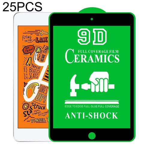 25 PCS 9D Full Screen Full Glue Ceramic Film For iPad mini 2019 / 4