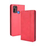 For Doogee X96 Pro Magnetic Buckle Retro Crazy Horse Texture Horizontal Flip Leather Case with Holder & Card Slots & Photo Frame(Red)