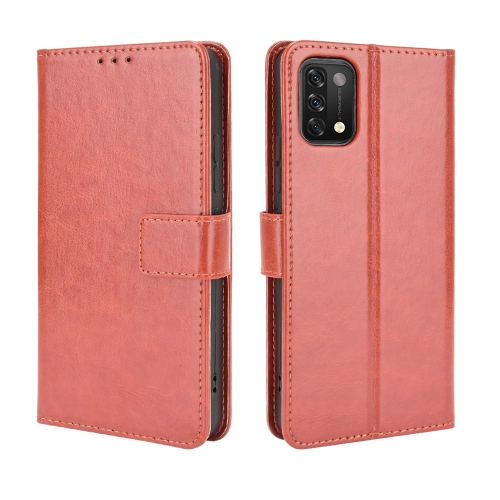 For Umidigi A11 Crazy Horse Texture Horizontal Flip Leather Case with Holder & Card Slots & Lanyard(Brown)