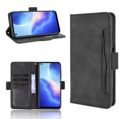 For Blackview A90 Skin Feel Calf Pattern Horizontal Flip Leather Case with Holder & Card Slots & Photo Frame(Black)