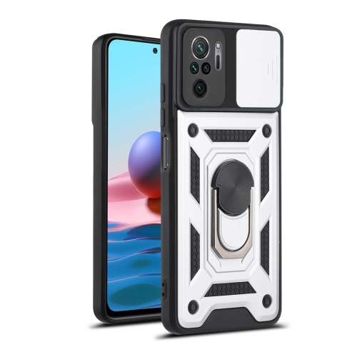 For Xiaomi Redmi Note 10 Sliding Camera Cover Design TPU+PC Protective Case(Silver)