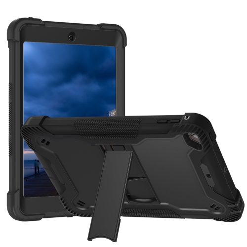 Silicone + PC Shockproof Protective Case with Holder For iPad mini (2019) / mini 4(Black)