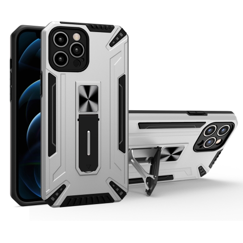 War-god Armor TPU + PC Shockproof Magnetic Protective Case with Folding Holder For iPhone 12 Pro Max(Silver)