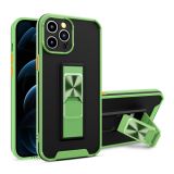 Dual-color Skin Feel TPU + PC Magnetic Shockproof Case with Invisible Holder For iPhone 12 Pro Max(Grass Green)