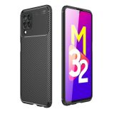 For Samsung Galaxy M32 (india) Carbon Fiber Texture Shockproof TPU Case(Black)