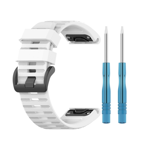 For Garmin Fenix 6 22mm Smart Watch Quick Release Silicon Wrist Strap Watchband(White)