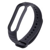 For Xiaomi Mi Band 6 / 5 Universal Silicone Leather Texture Replacement Strap Watchband(Black)