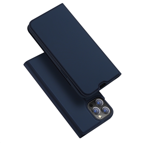 DUX DUCIS Skin Pro Series Shockproof Horizontal Flip Leather Case with Holder & Card Slots For iPhone 13 Pro(Dark Blue)