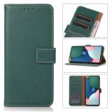 Litchi Texture PU + TPU Horizontal Flip Leather Case with Holder & Card Slots & Wallet For iPhone 13(Dark Green)