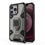 Space PC+TPU Ring Holder Protective Case For iPhone 13 Pro(Grey)