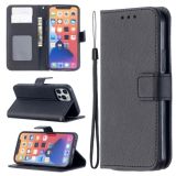 Longan Texture Horizontal Flip PU Leather Case with Holder & Card Slots & Wallet & Photo Frame For iPhone 13(Black)