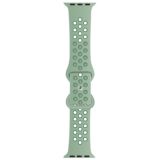 Butterfly Buckle Dual-tone Liquid Silicone Replacement Watchband For Apple Watch Series 6 & SE & 5 & 4 44mm / 3 & 2 & 1 42mm(Cloudy Gray+Gray Green)