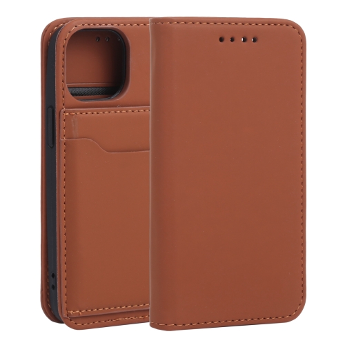 Strong Magnetism Shockproof Horizontal Flip Liquid Feel Leather Case with Holder & Card Slots & Wallet For iPhone 13 mini(Brown)