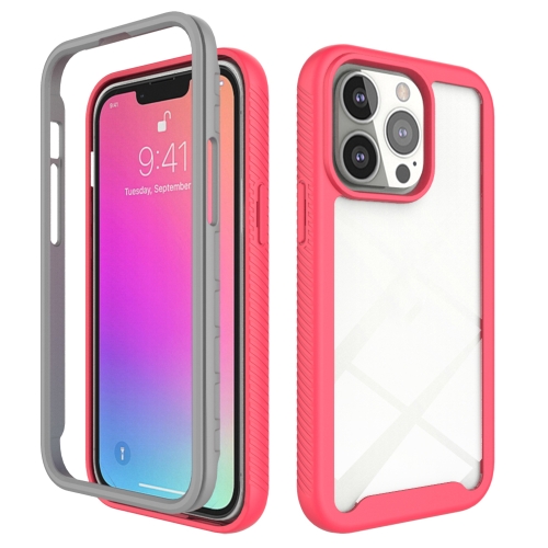 Starry Sky Solid Color Series Shockproof PC + TPU Protective Case For iPhone 13 Pro(Light Red)
