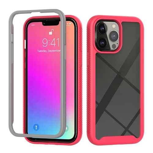Starry Sky Solid Color Series Shockproof PC + TPU Protective Case For iPhone 13 Pro Max(Light Red)