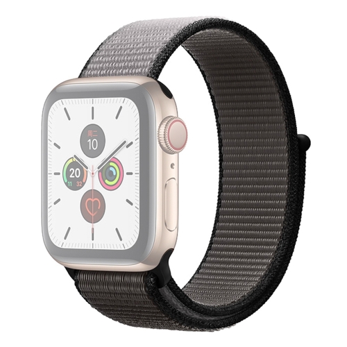 For Apple Watch Series 6 & SE & 5 & 4 44mm / 3 & 2 & 1 42mm Color Matching Nylon Watchband(Black + Grey)