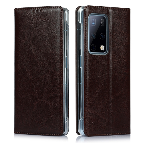 For Huawei Mate X2 Crazy Horse Texture Horizontal Flip Leather Case with Holder & Card Slot(Dark Brown)