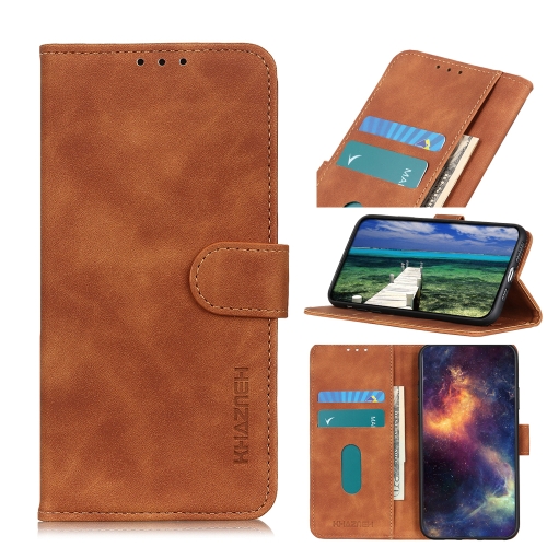 For OnePlus Nord 2 5G KHAZNEH Retro Texture PU + TPU Horizontal Flip Leather Case with Holder & Card Slots & Wallet(Brown)