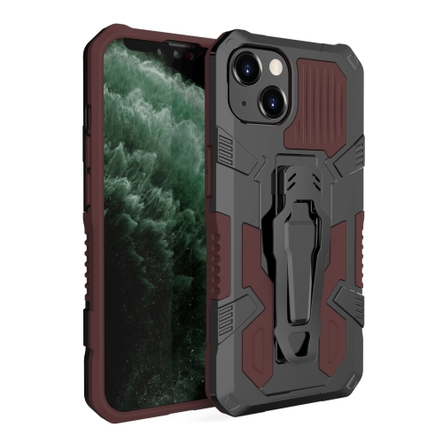 Machine Armor Warrior Shockproof PC + TPU Protective Case For iPhone 13(Brown)