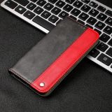 Business Solid Color Stitching Horizontal Flip Leather Case with Holder & Card Slots For iPhone 13 mini(Red)